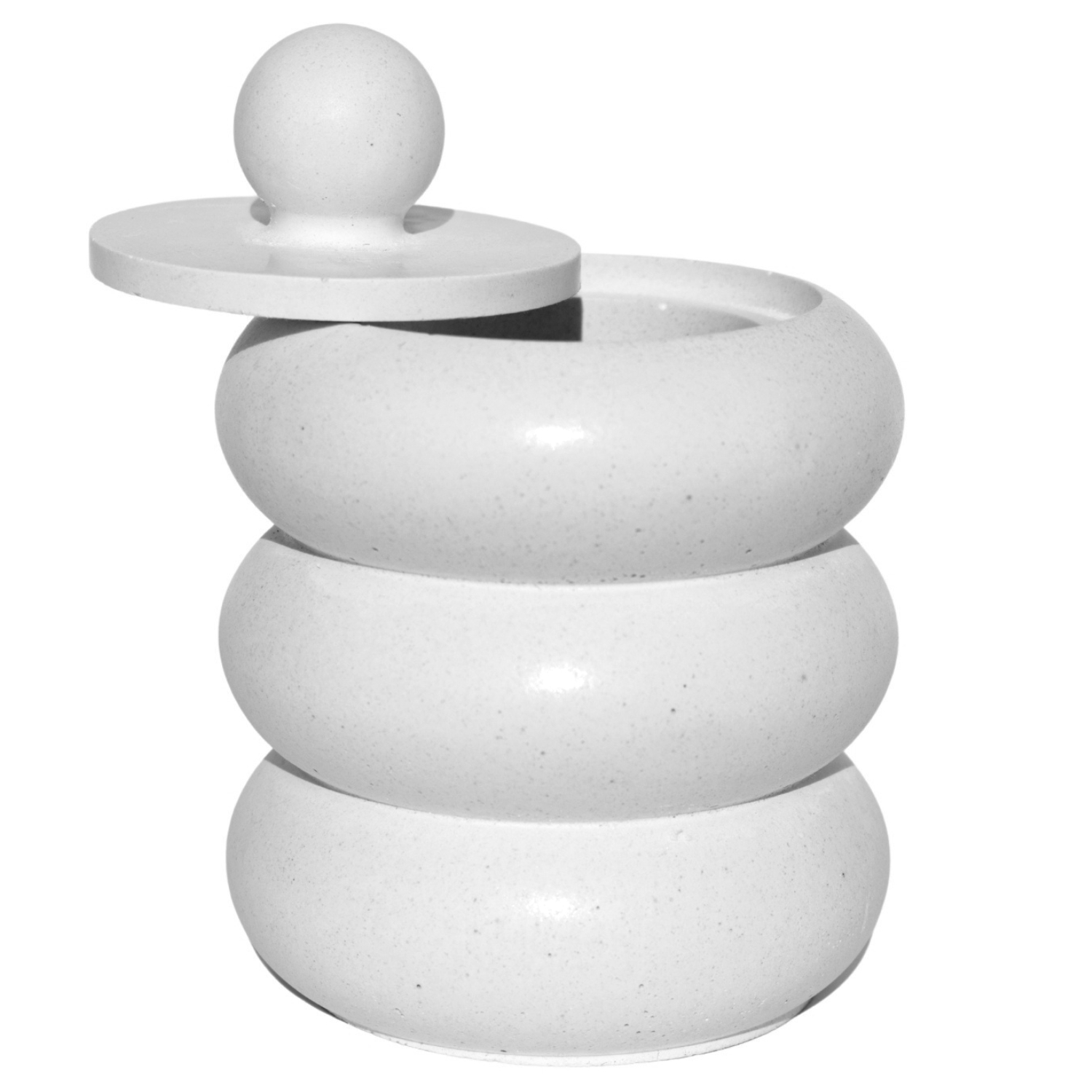 Porta Objetos Artesanal Mel Anéis 12x8cm Em Resina Mineral - Branco