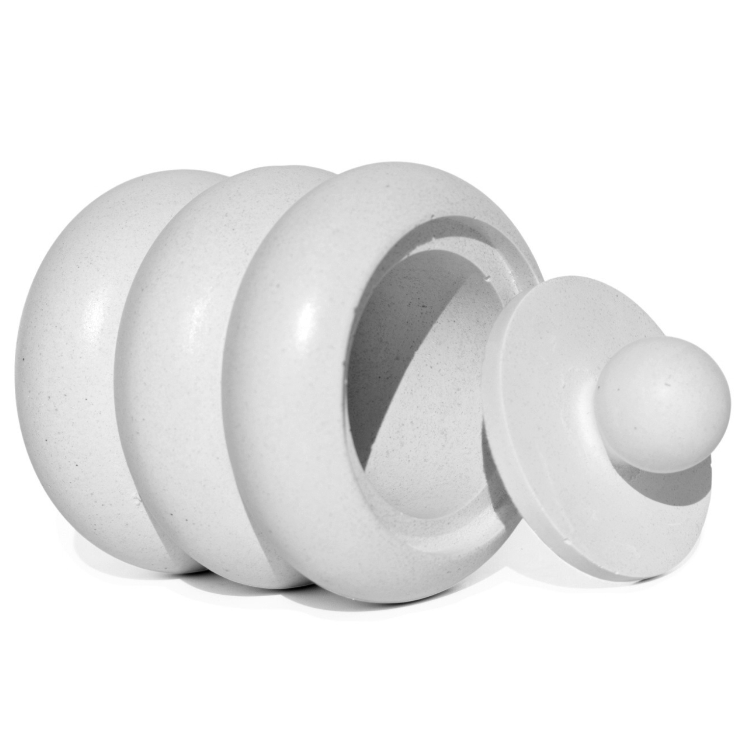 Porta Objetos Artesanal Mel Anéis 12x8cm Em Resina Mineral - Branco