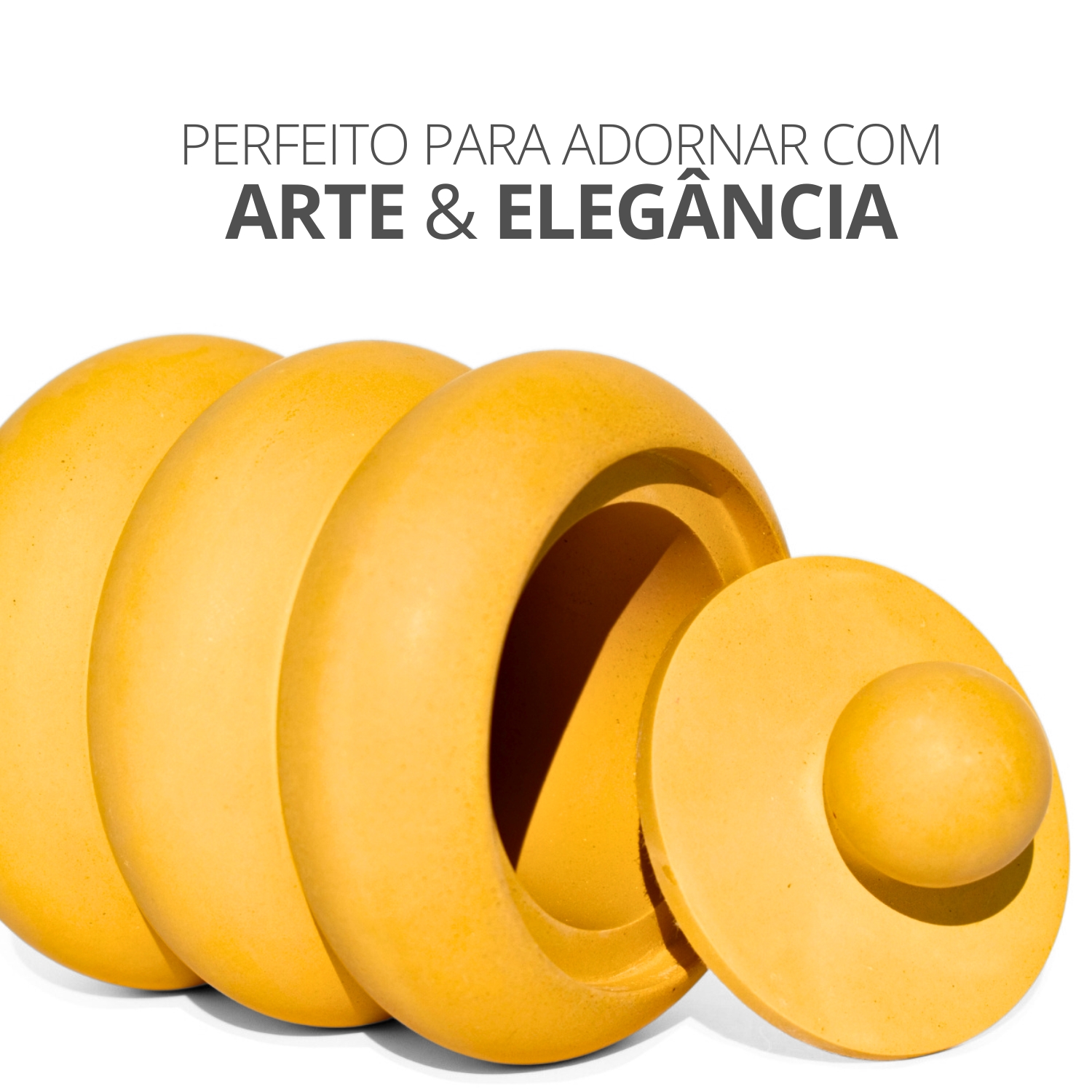 Porta Objetos Artesanal Mel Anéis 12x8cm Em Resina Mineral - Palha