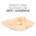 Porta Objetos Concha Oceano Grande Artesanal 17x11,5cm Em Resina Mineral - Branco