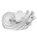 Porta Objetos Concha Pérola Grande Artesanal 13,5x6,5x13cm Em Resina Mineral - Branco