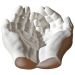Porta Objetos Decorativo Mãos 15,5cm em Cimento Artesanal - Branco