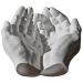 Porta Objetos Decorativo Mãos 15,5cm em Cimento Artesanal - Cinza