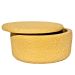 Pote Texturizado Clássico Baixo 12cm em Cimento Artesanal - Amarelo