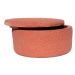 Pote Texturizado Clássico Baixo 12cm em Cimento Artesanal - Vermelho