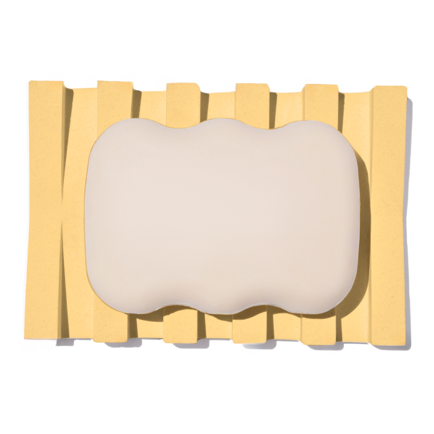 Saboneteira Barra Listras 12cm em Resina Mineral Artesanal - Amarelo