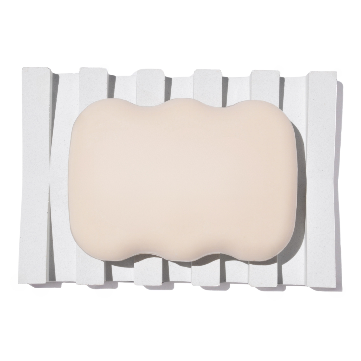 Saboneteira Barra Listras 12cm em Resina Mineral Artesanal - Branco