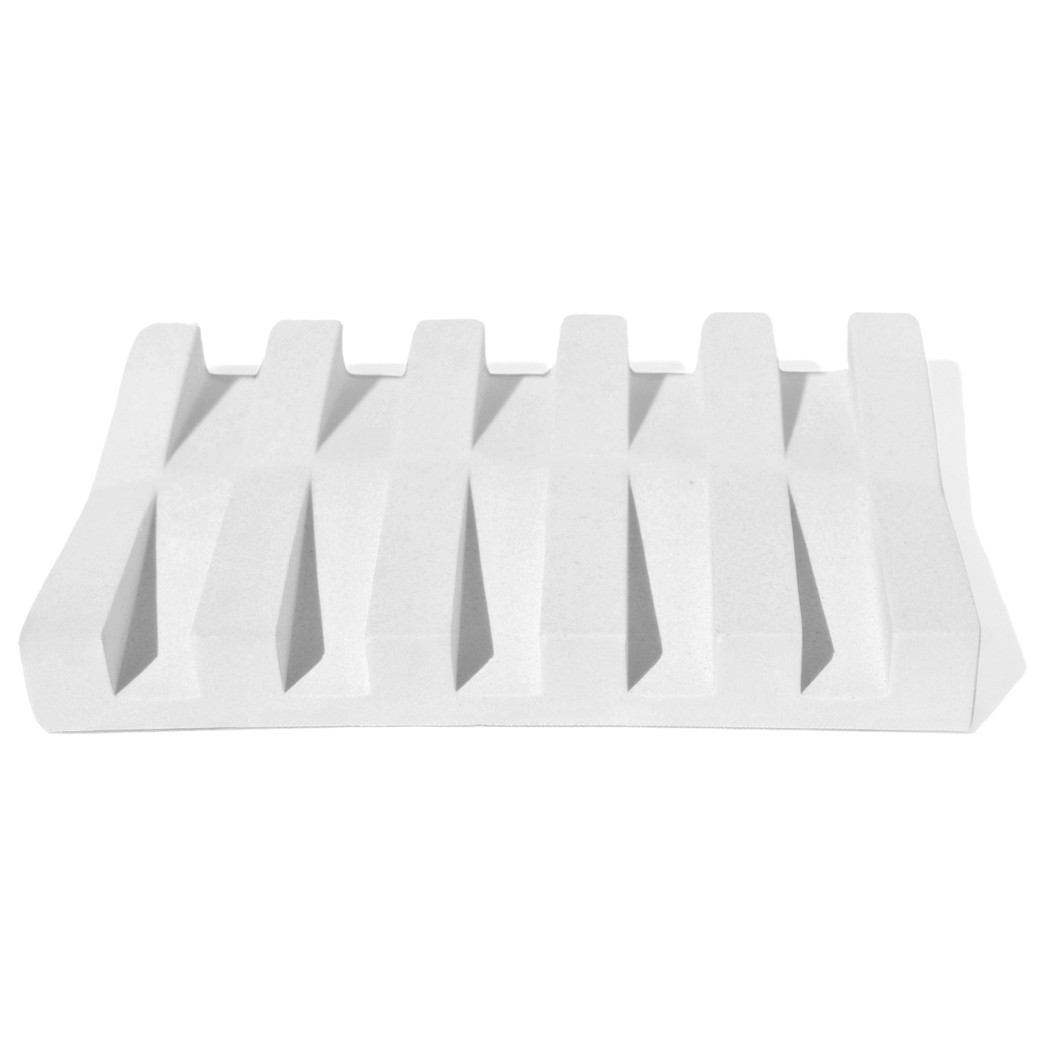 Saboneteira Barra Listras 12cm em Resina Mineral Artesanal - Branco