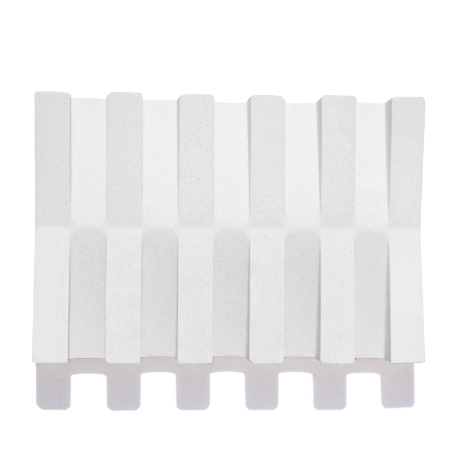 Saboneteira Barra Listras 12cm em Resina Mineral Artesanal - Branco