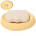 Saboneteira Porta Sabonete Banheiro Oval  Luxo 12,5cm em Cimento - Amarelo
