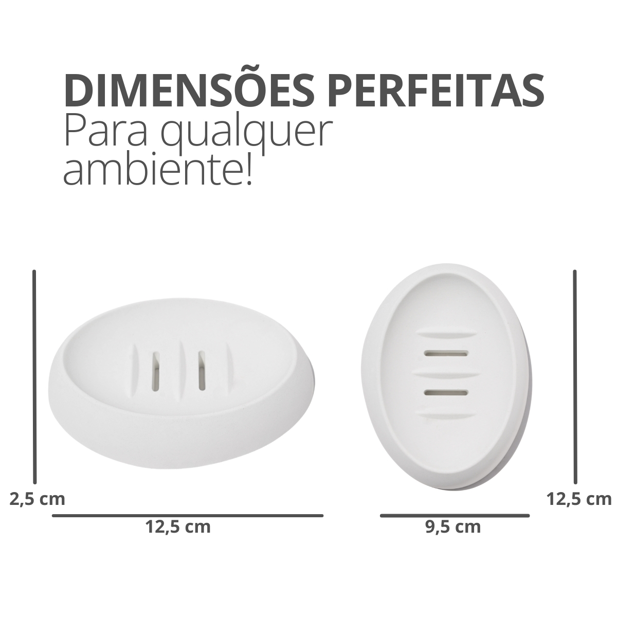 Saboneteira Porta Sabonete Banheiro Oval  Luxo 12,5cm em Cimento - Amarelo