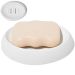 Saboneteira Porta Sabonete Banheiro Oval  Luxo 12,5cm em Cimento - Branco