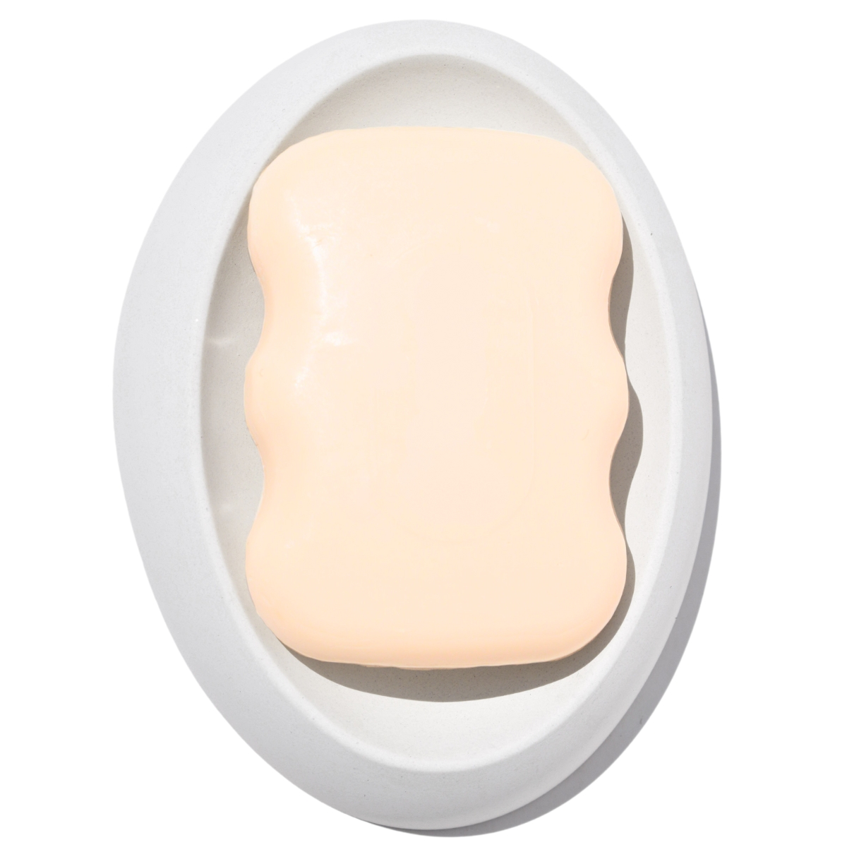 Saboneteira Porta Sabonete Banheiro Oval  Luxo 12,5cm em Cimento - Branco