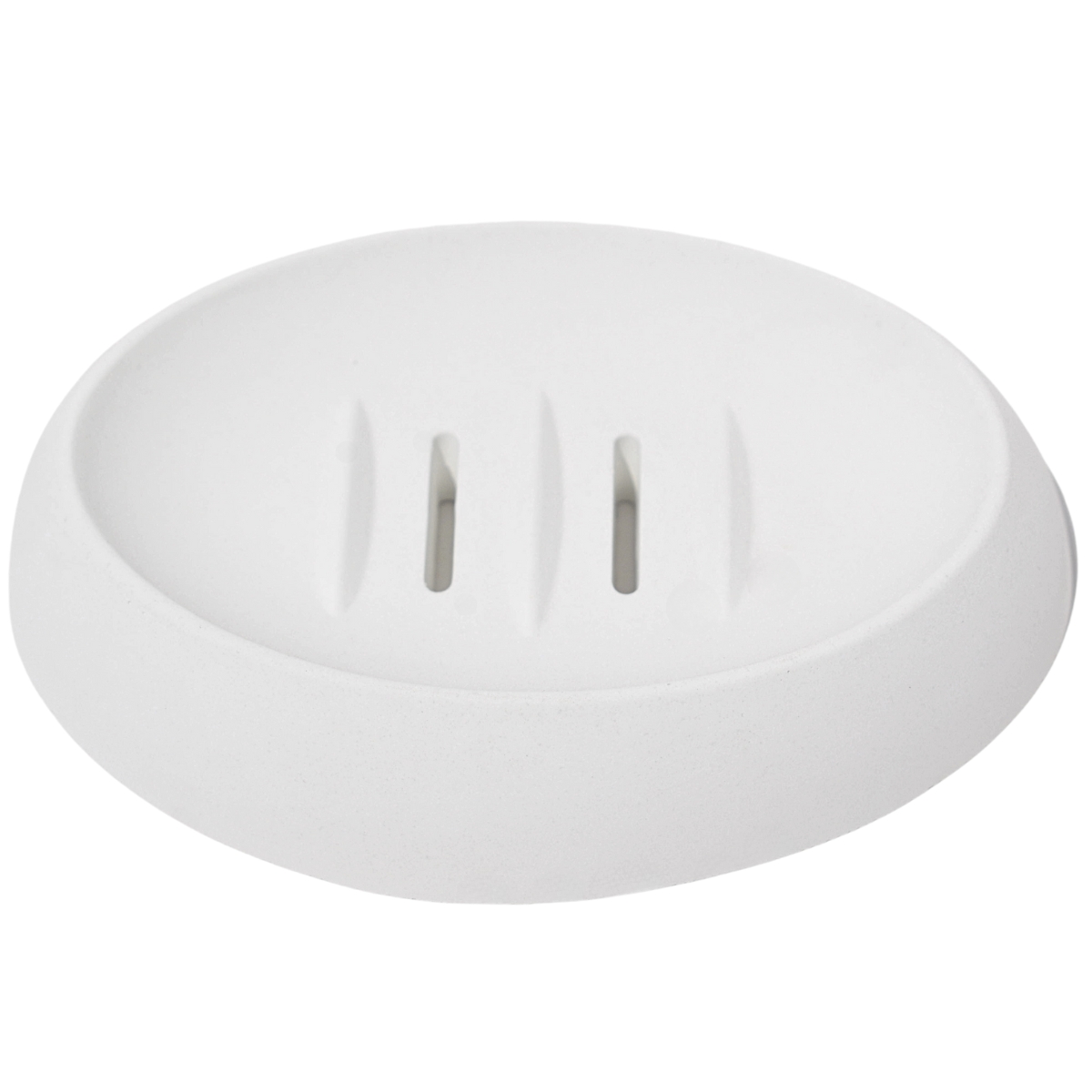 Saboneteira Porta Sabonete Banheiro Oval  Luxo 12,5cm em Cimento - Branco