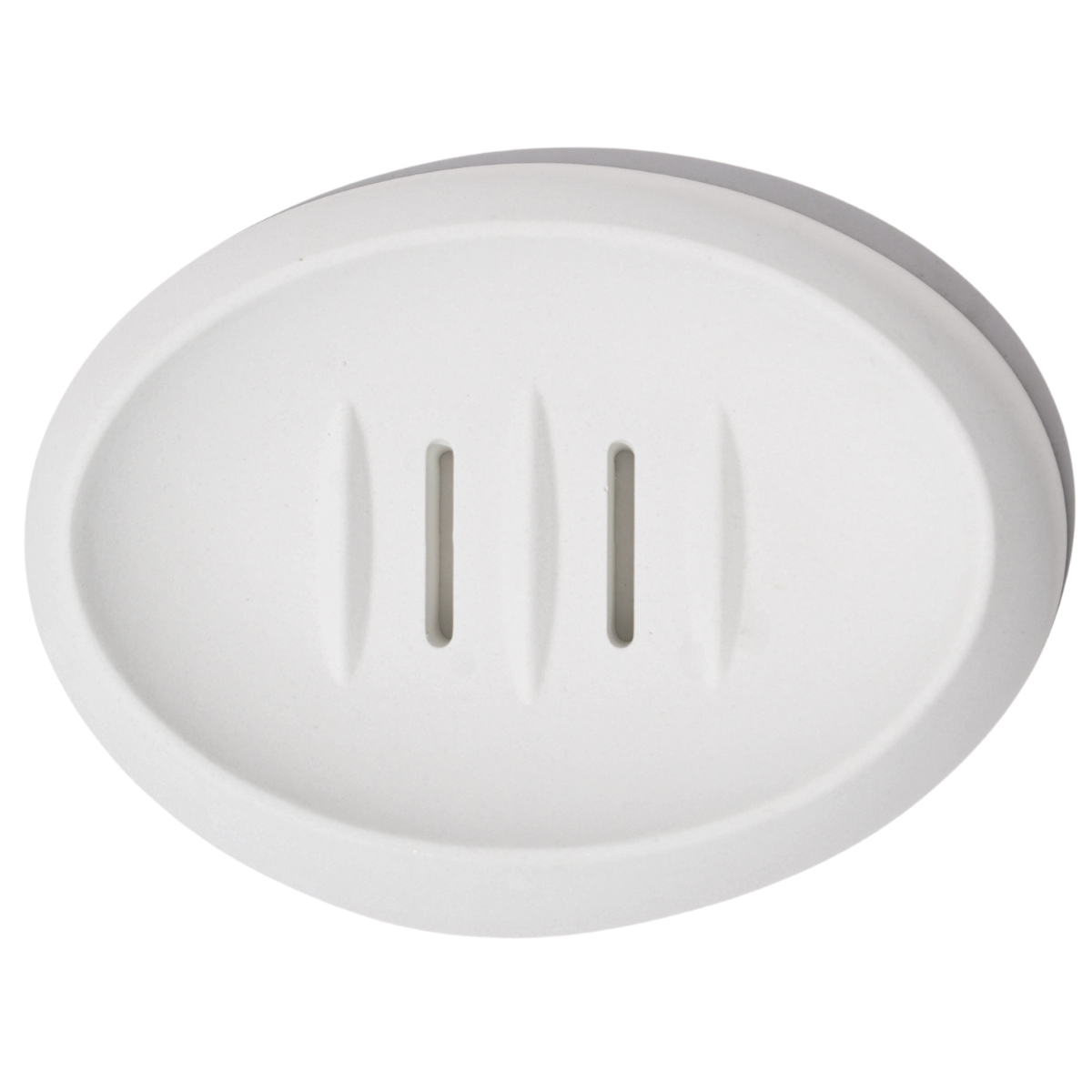 Saboneteira Porta Sabonete Banheiro Oval  Luxo 12,5cm em Cimento - Branco
