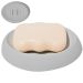 Saboneteira Porta Sabonete Banheiro Oval  Luxo 12,5cm em Cimento - Cinza