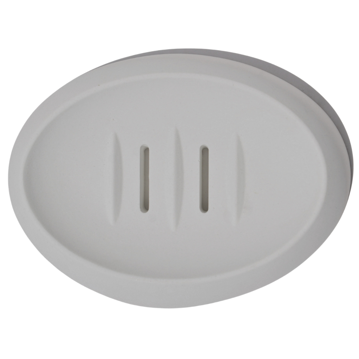 Saboneteira Porta Sabonete Banheiro Oval  Luxo 12,5cm em Cimento - Cinza