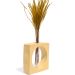 Vaso Decorativo Artesanal Solitário Quadrado 16,5cm Cimento - Amarelo