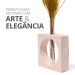 Vaso Decorativo Artesanal Solitário Quadrado 16,5cm Cimento - Amarelo