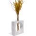 Vaso Decorativo Artesanal Solitário Quadrado 16,5cm Cimento - Branco