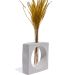 Vaso Decorativo Artesanal Solitário Quadrado 16,5cm Cimento - Cinza