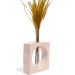 Vaso Decorativo Artesanal Solitário Quadrado 16,5cm Cimento - Palha