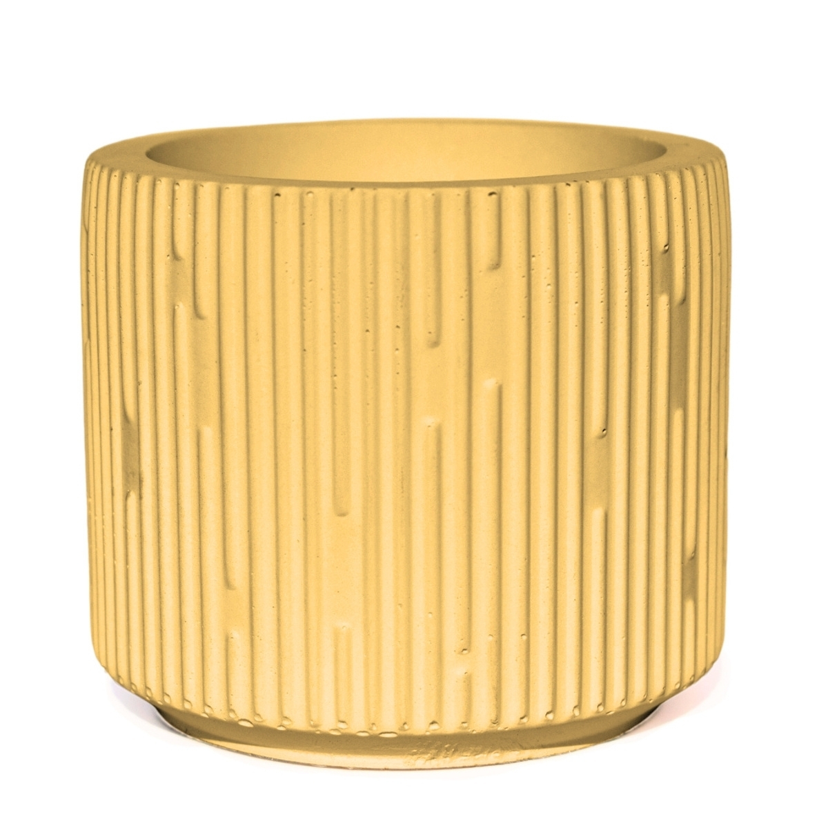 Vaso Decorativo Contemporâneo 7cm Em Cimento Artesanal  - Amarelo