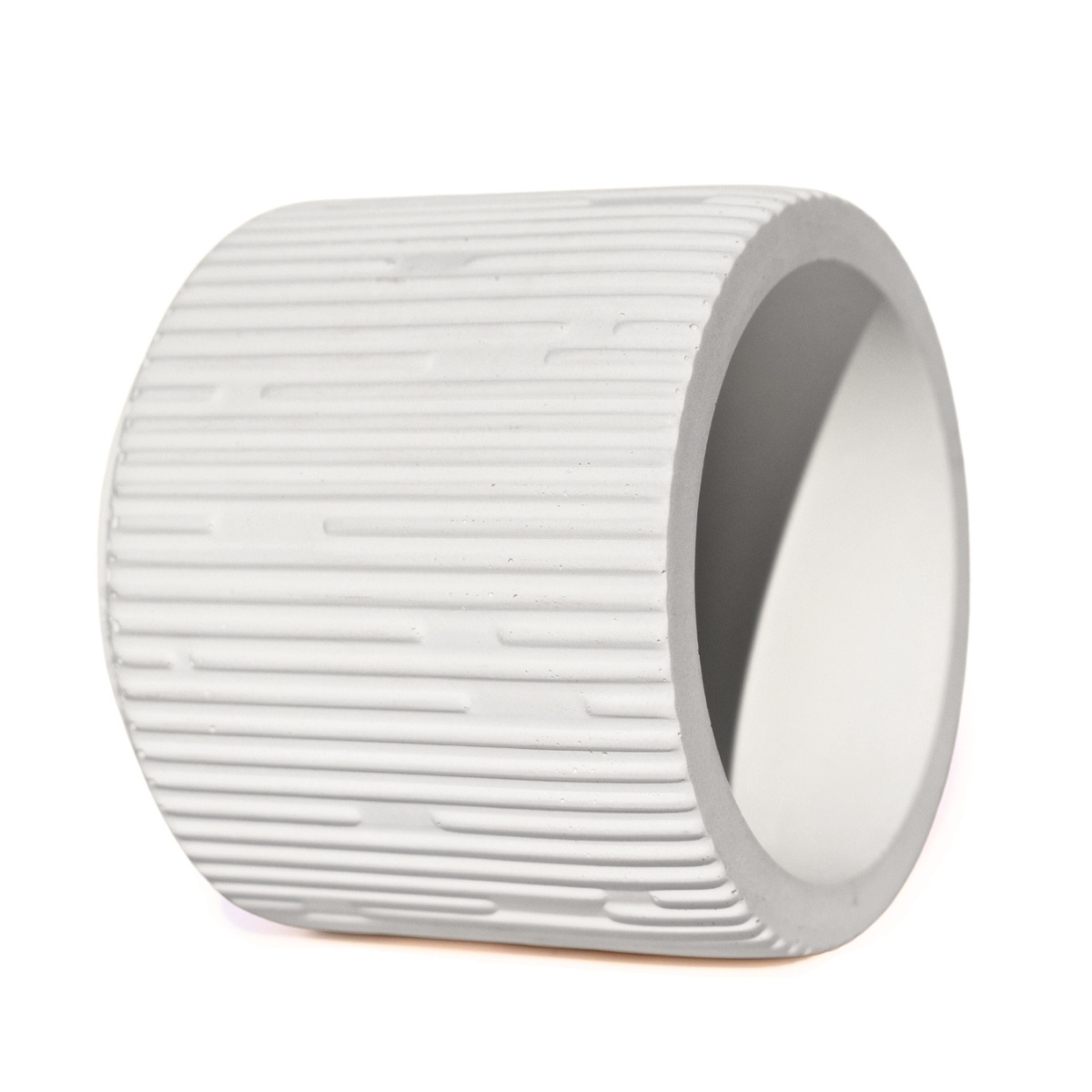 Vaso Decorativo Contemporâneo 7cm Em Cimento Artesanal  - Branco