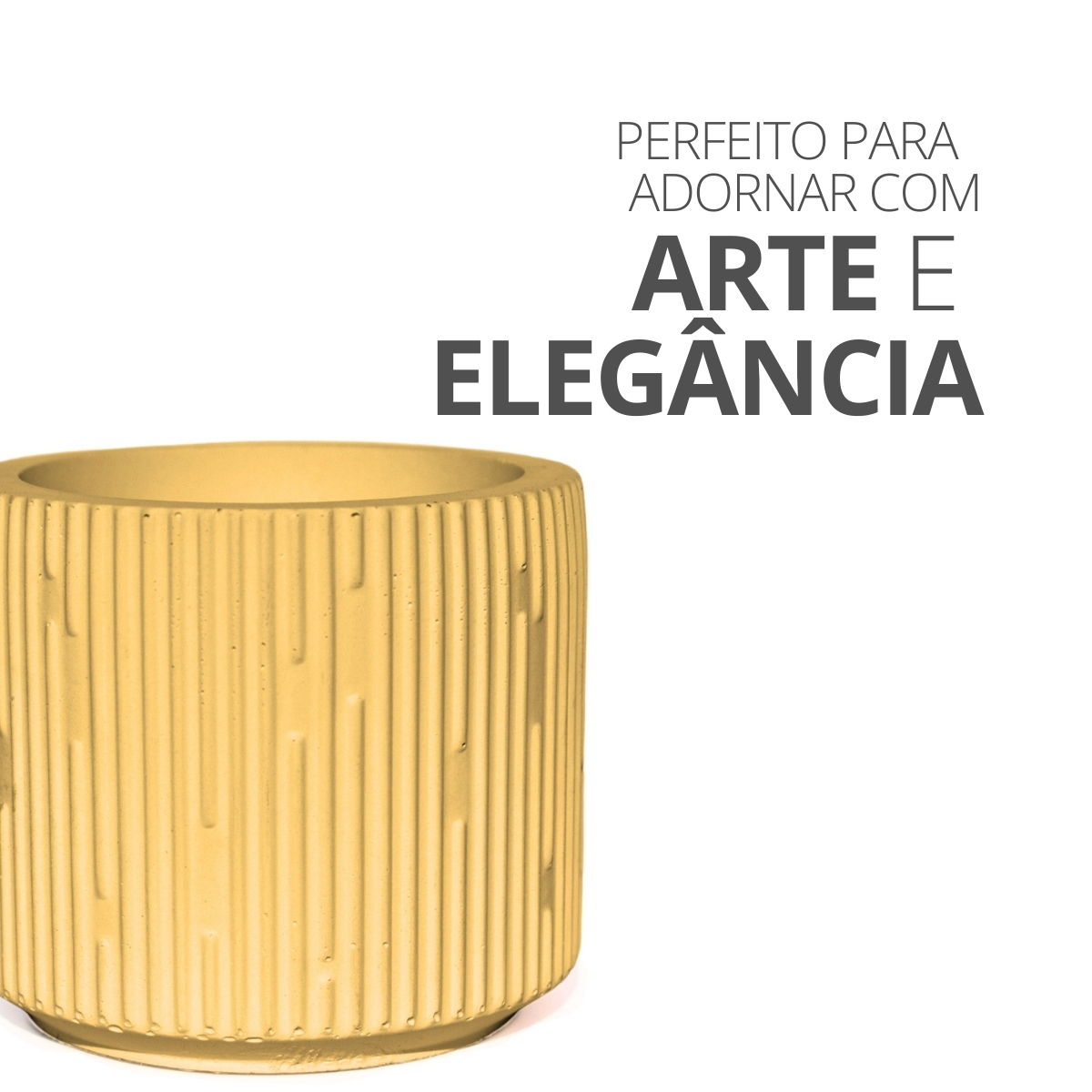 Vaso Decorativo Contemporâneo 7cm Em Cimento Artesanal  - Branco