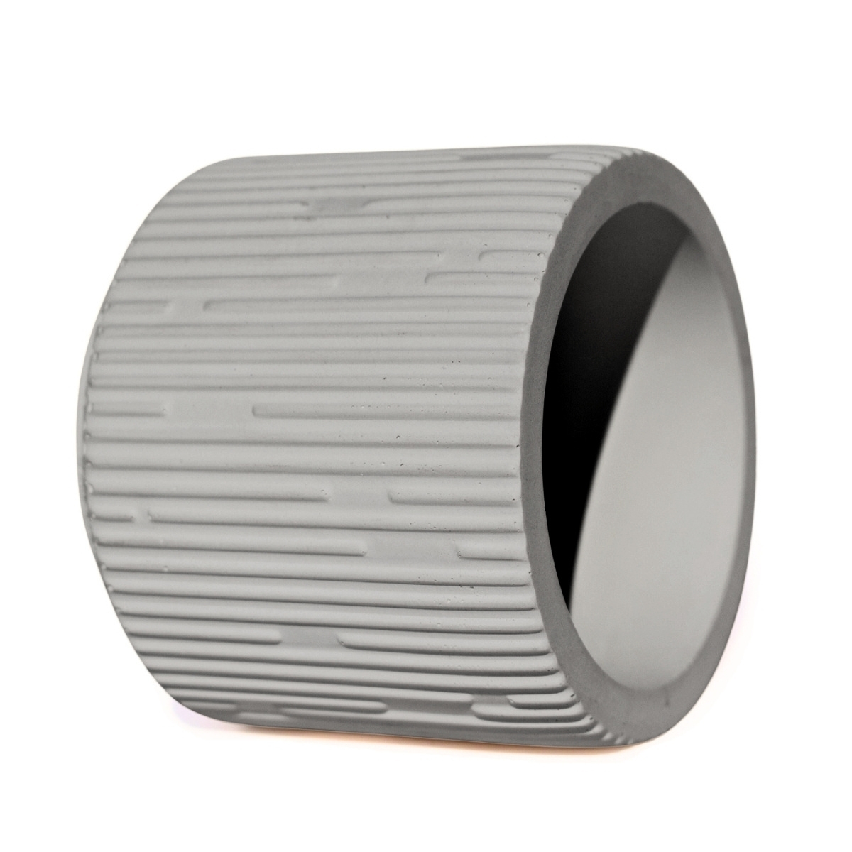 Vaso Decorativo Contemporâneo 7cm Em Cimento Artesanal  - Cinza