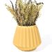 Vaso Decorativo Diamante Artesanal 10,5x13cm Em Cimento - Amarelo