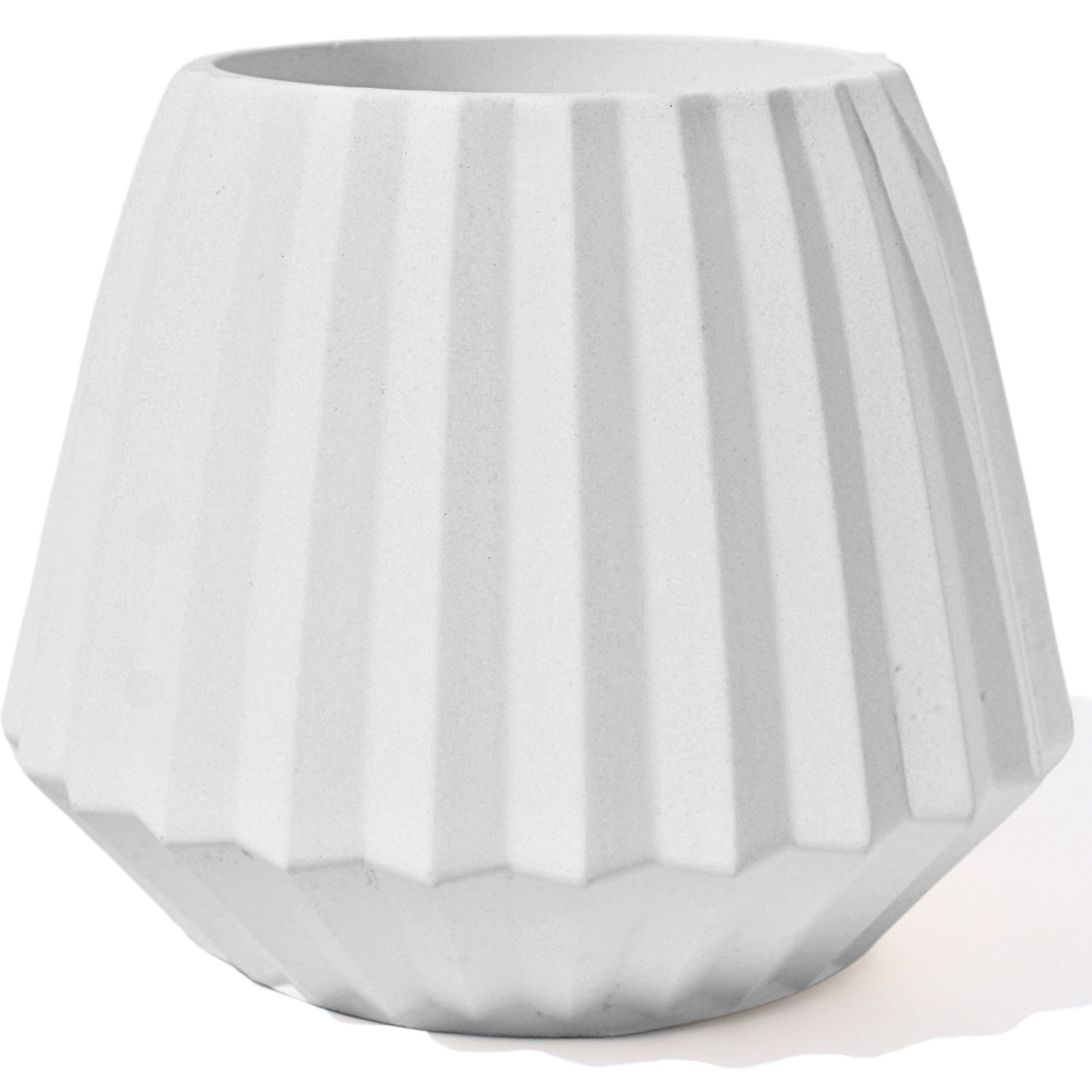 Vaso Decorativo Diamante Artesanal 10,5x13cm Em Cimento - Branco