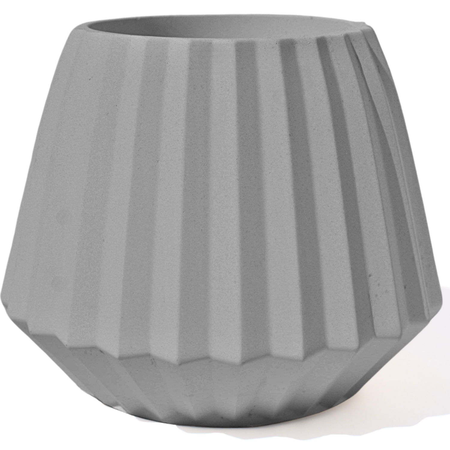 Vaso Decorativo Diamante Artesanal 10,5x13cm Em Cimento - Cinza