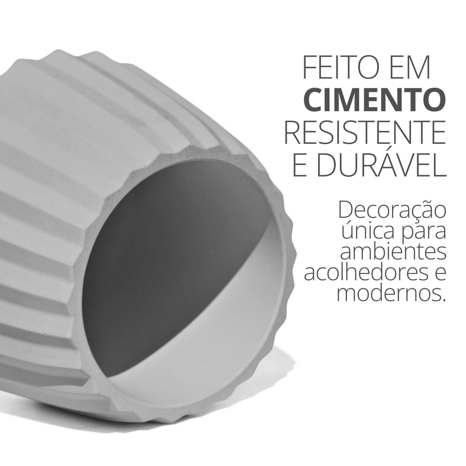 Vaso Decorativo Diamante Artesanal 10,5x13cm Em Cimento - Cinza