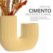 Vaso Decorativo Duplo Joana Artesanal 15cm em Cimento Artesanal - Amarelo