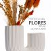 Vaso Decorativo Duplo Joana Artesanal 15cm em Cimento Artesanal - Branco