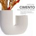 Vaso Decorativo Duplo Joana Artesanal 15cm em Cimento Artesanal - Branco