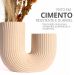 Vaso Decorativo Duplo Joana Artesanal 15cm em Cimento Artesanal - Palha
