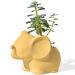 Vaso Decorativo Elefante 12cm Cimento Artesanal - Amarelo