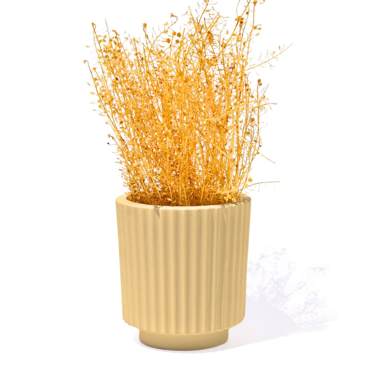 Vaso Decorativo Garrafa Grécia 9,5cm Cimento Artesanal - Amarelo