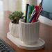 Vaso Decorativo Garrafa Grécia 9,5cm Cimento Artesanal - Branco