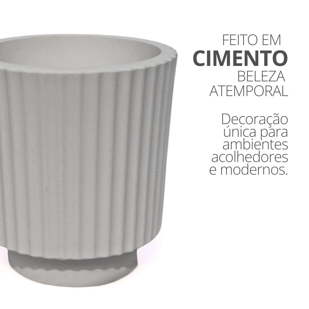 Vaso Decorativo Garrafa Grécia 9,5cm Cimento Artesanal - Branco