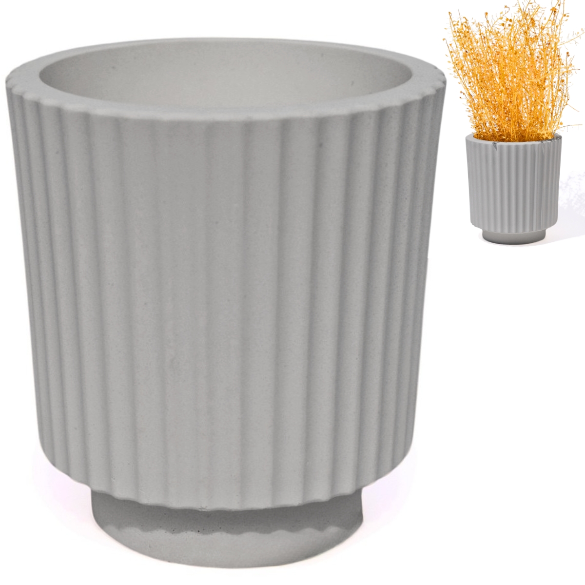 Vaso Decorativo Garrafa Grécia 9,5cm Cimento Artesanal - Cinza
