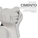 Vaso Decorativo Mão No Rosto 11cm Cimento Artesanal - Branco