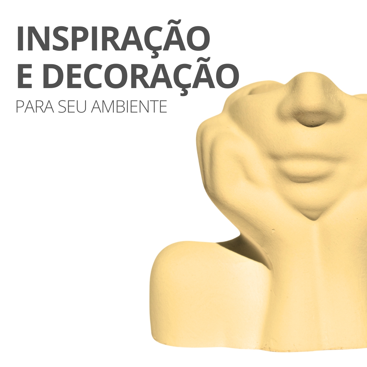 Vaso Decorativo Mão No Rosto 11cm Cimento Artesanal - Branco