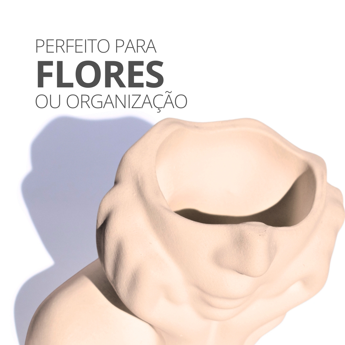 Vaso Decorativo Mão No Rosto 11cm Cimento Artesanal - Cinza