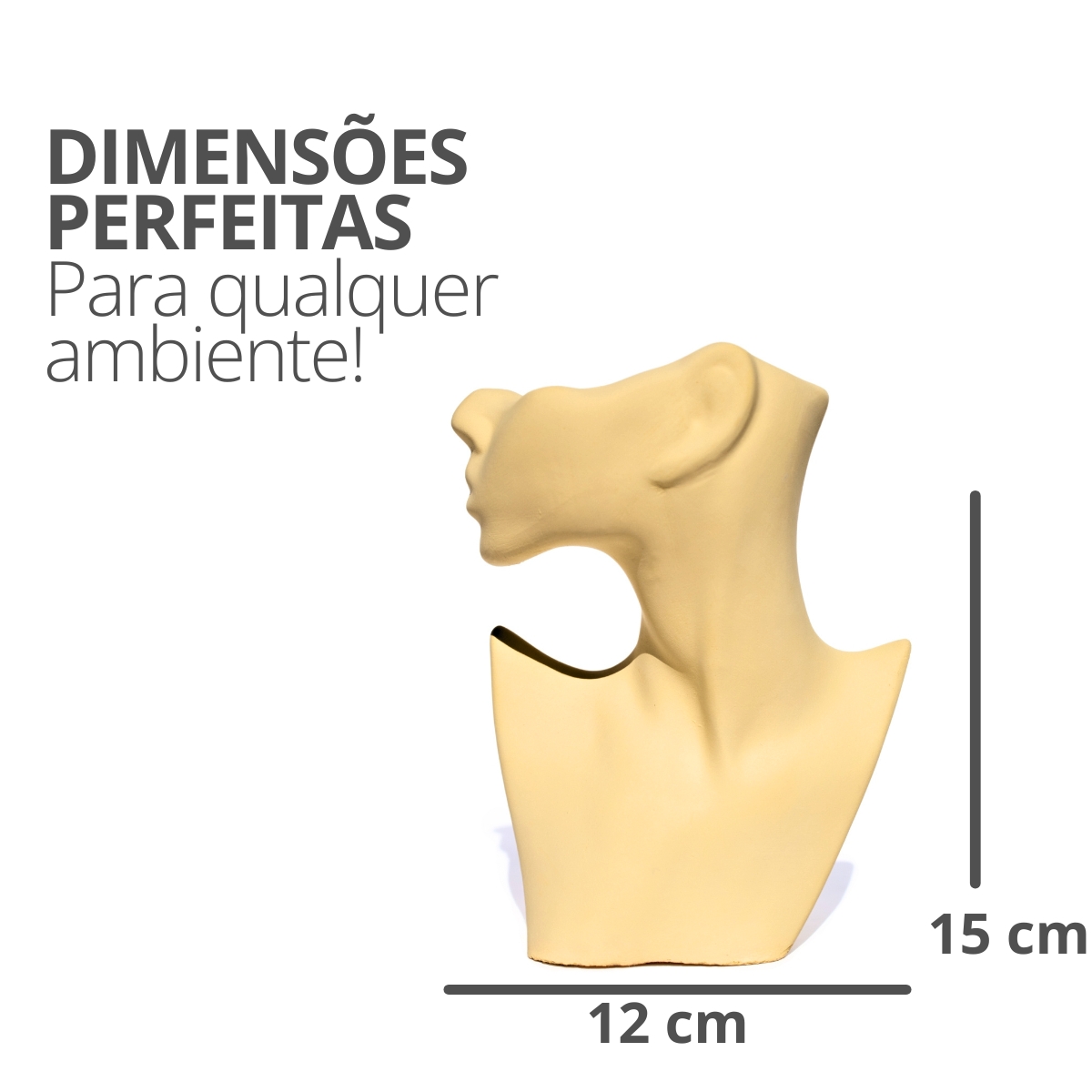 Vaso Decorativo Perfil Rosto Artesanal Decoração Sala e Casa - Amarelo