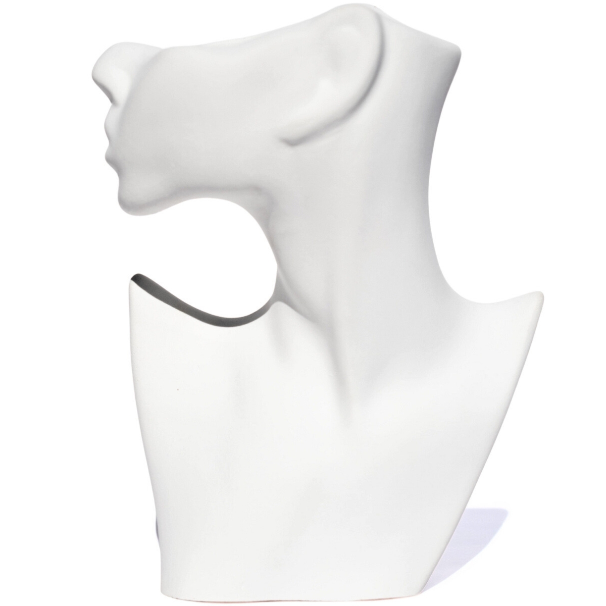 Vaso Decorativo Perfil Rosto Artesanal Decoração Sala e Casa - Branco