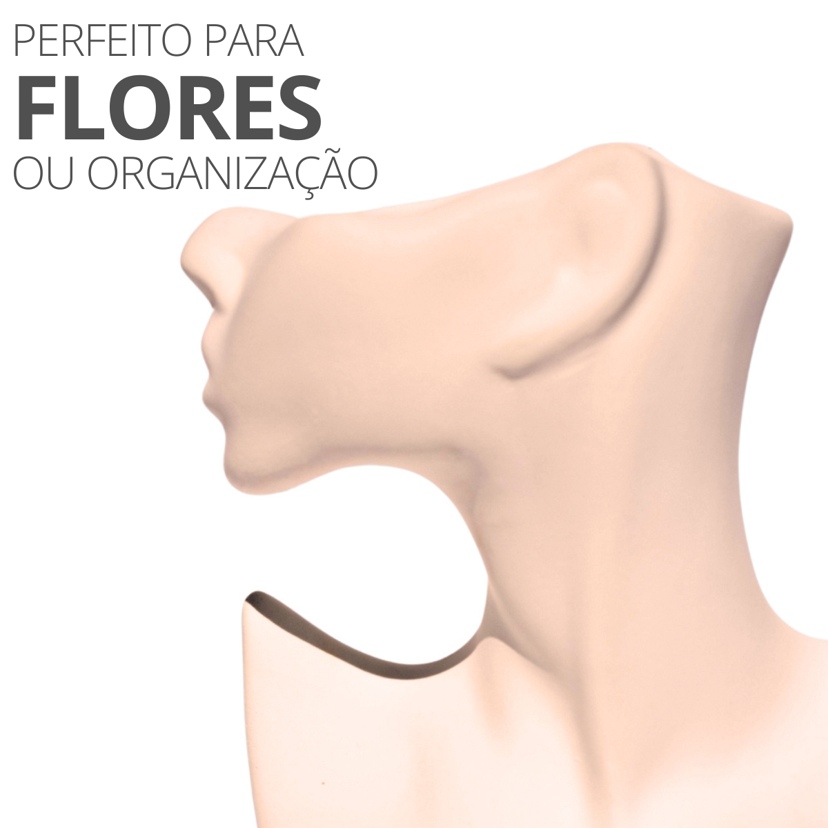 Vaso Decorativo Perfil Rosto Artesanal Decoração Sala e Casa - Cinza