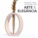 Vaso Decorativo Solitário Argola 16,5cm Artesanal em Cimento - Palha